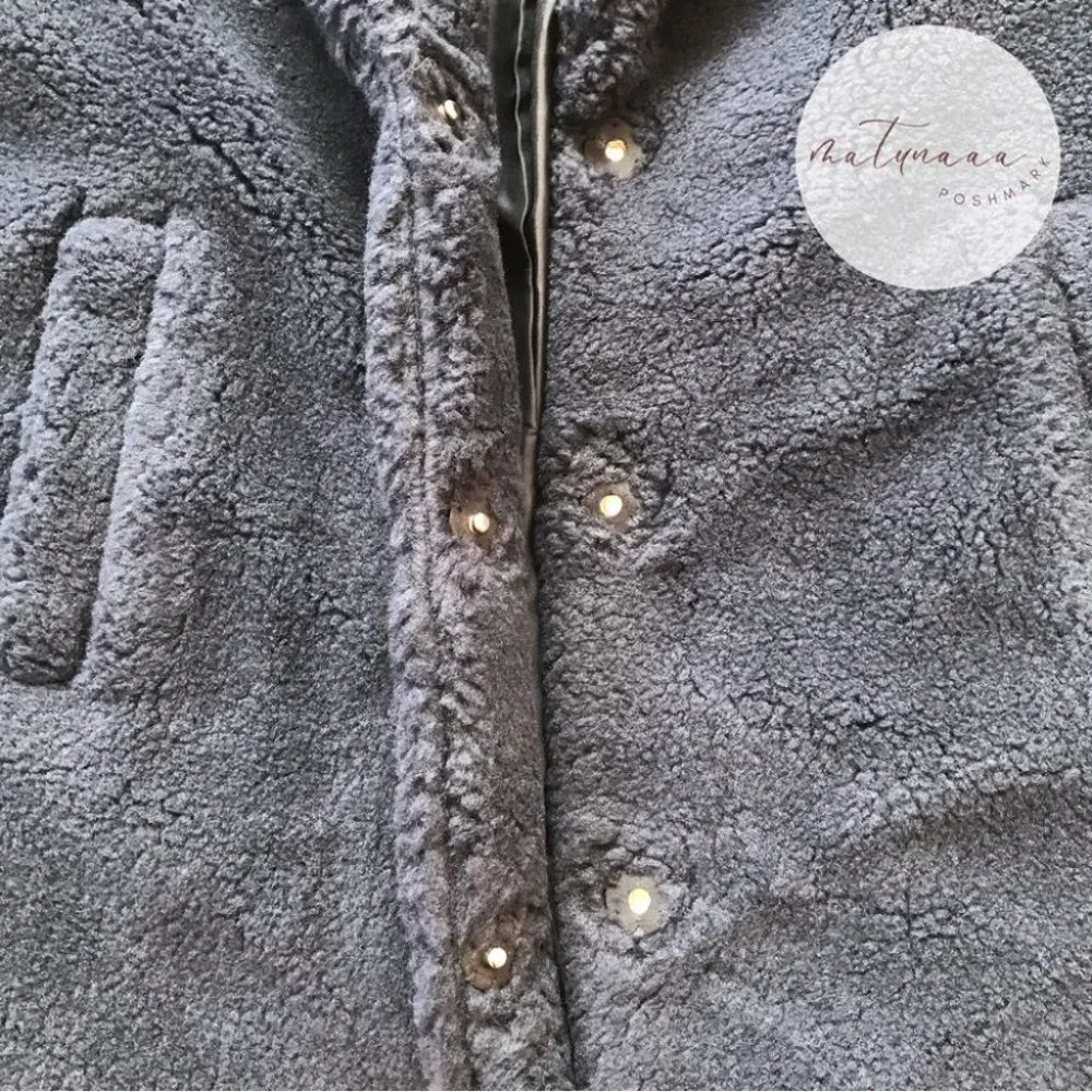 Madewell (Re)sourced Sherpa Teddy Coat in Dark Nightfall - Picture 3 of 5